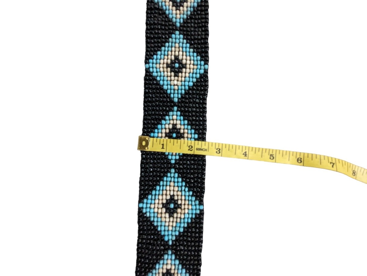 Vintage Beaded Belt Black Navajo Style Boho Hippie WIDE Western Stretchy Native American Beaded Belt - Etsy main image 2