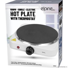Single 1500w Hot Plate W/Thermostat For Table Top Cast Iron Hob Cooking 1 Ring