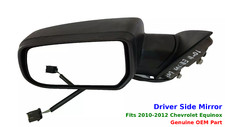 2010–2012 Chevrolet Equinox Driver Side Power Mirror OEM Black 20858707