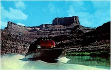 Tex's Colorado River Cruises Moab Utah Jet Boat 1960s Chrome Postcard Unused