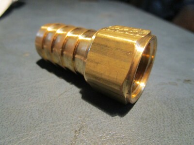 Female NPTF x Hose Barb Brass 1/2'' Thread 3/4'' Hose ID 15/16'' Hex