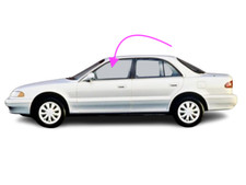 Fits: 1990-1994 Hyundai Sonata 4D Sedan Driver Side Front Left Door Window Glass