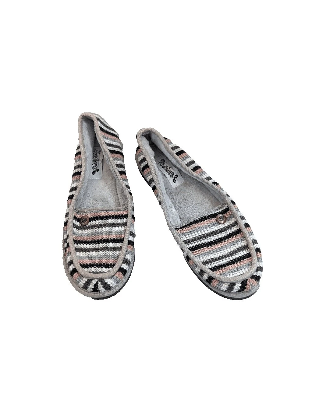 Women's Striped Slippers 10 US Shoe