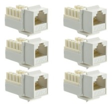 6x Pcs CAT6 Keystone RJ45 Network Ethernet 110 Punch Down Jack 8P8C CAT.6 White