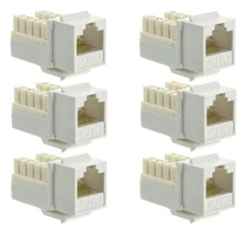 6x Pcs CAT6 Keystone RJ45 Network Ethernet 110 Punch Down Jack 8P8C CAT.6 White