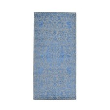 2'5" x 6'1" Fine Broken Cypress Tree Design Wool and Art Silk Runner Rug R59618