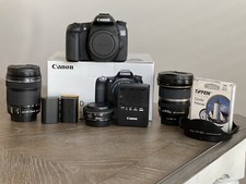 Canon EOS 70D w/ 10-22mm Wide Angle Lens, 18-135mm Zoom Lens, And EF 40mm Lens