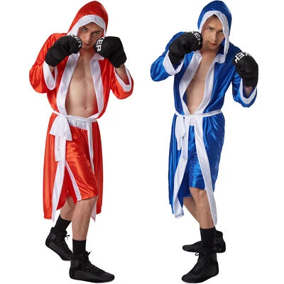 Boxer Boxerin Kostüm Komplett Set Karneval Fasching Unisex Kostüm Box Umhang