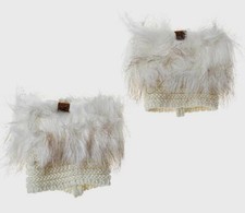 Bearpaw Knit Faux Fur Boot Toppers Change Up Your Boots Mixed IVORY