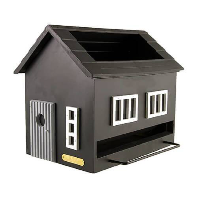 Wildlife Garden  Bird Feeding Box with Bird Bath   Black House