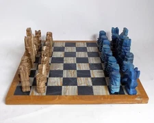 Stone Slate Aztec Large full size Chess Board 14" x 14"