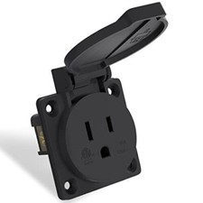 15Amp Power Outlet Receptacle NEMA 5-15R with Cover125Volt 2 Pole 3Wire Weath...