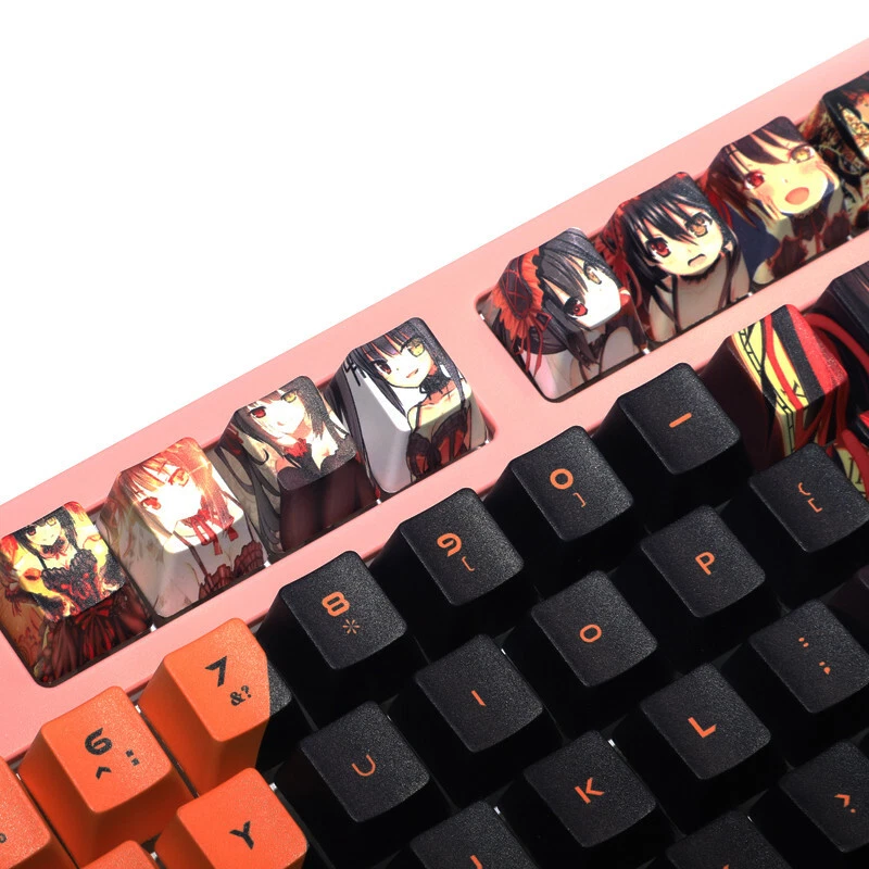 Anime DATE A LIVE Tokisaki Kurumi Keycaps PBT 108 Keys for MX Switches Keyboard - Image 3 of 4