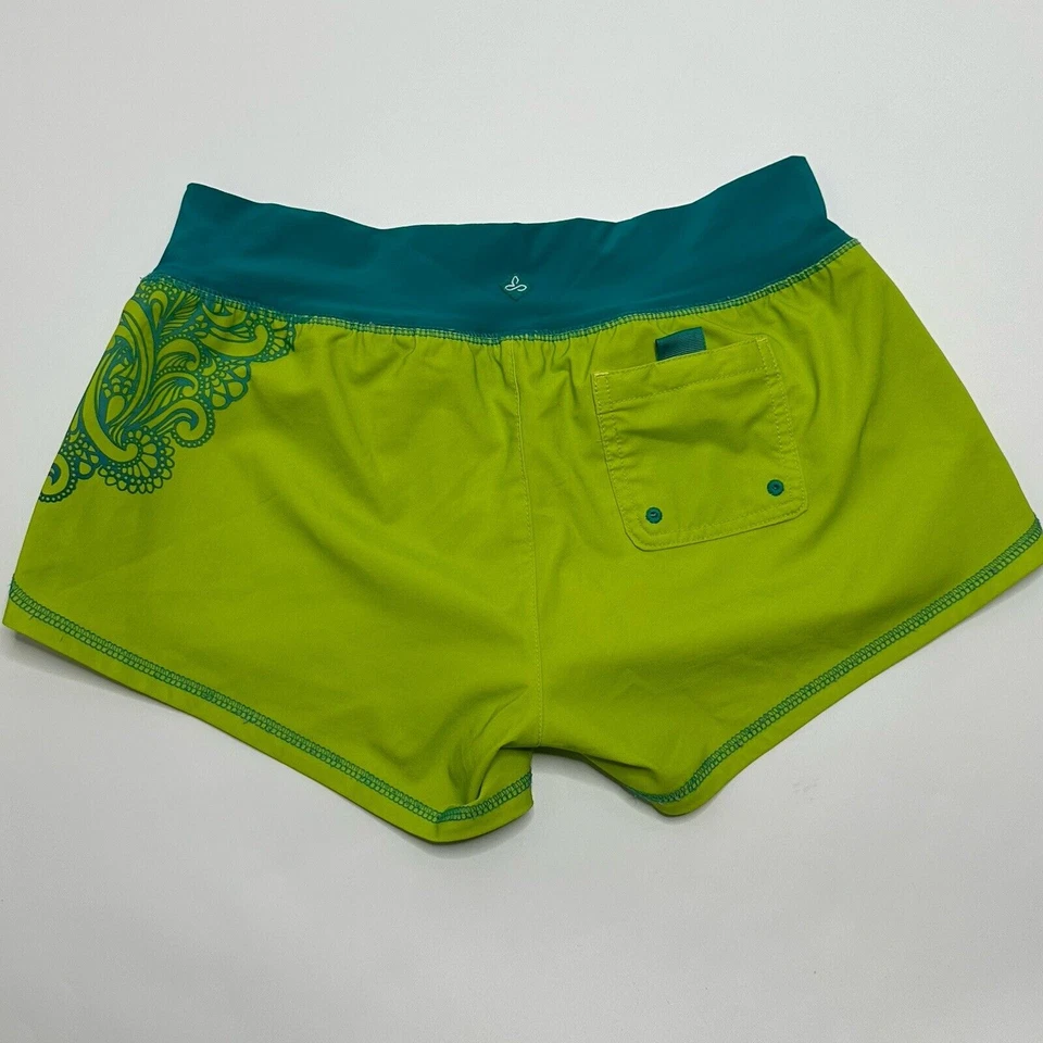 Шорты женские PrAna богемное лайм зеленые цвет морской волны синие размер S без застежек с карманом для плавания - Изображение 2 из 4