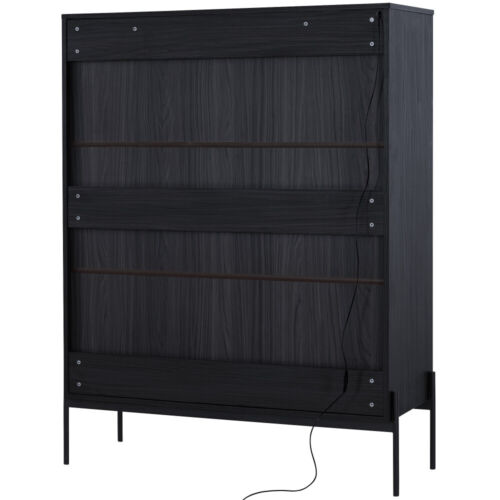 Lighted Display Cabinet with Tempered Glass Door, Metal Legs, LED Curio Cabinet - Picture 18 of 18