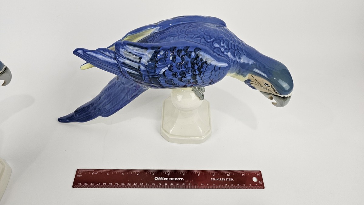 Pair of Royal Dux Bohemian Porcelain Macaw Parrot Bird Pair of Royal Dux Bohemian Porcelain Macaw Parrot Bird