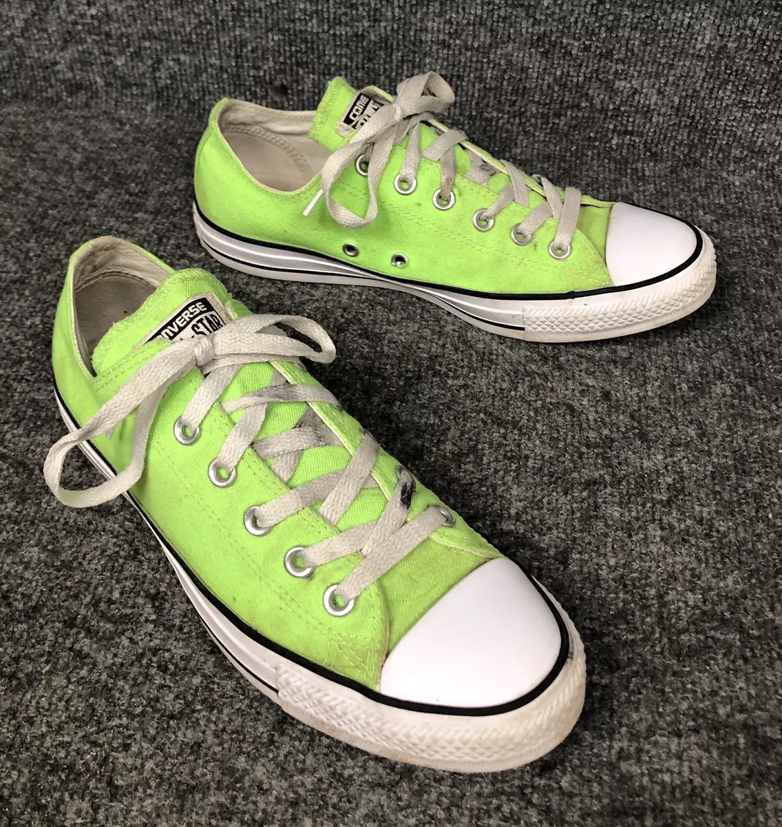 Converse All Star Low Tops Lime Green Sneakers Shoes 7 Womens 9 In EUC | eBay