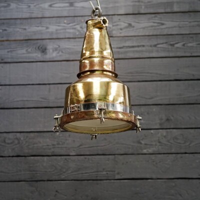 Vintage Russian Ship Pendant Light Mid-Century Nautical Ceiling