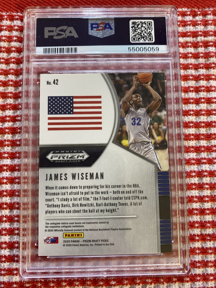 PSA 10 Gem Mint 2020 Prizm Draft Picks #42 James Wiseman RC Rookie