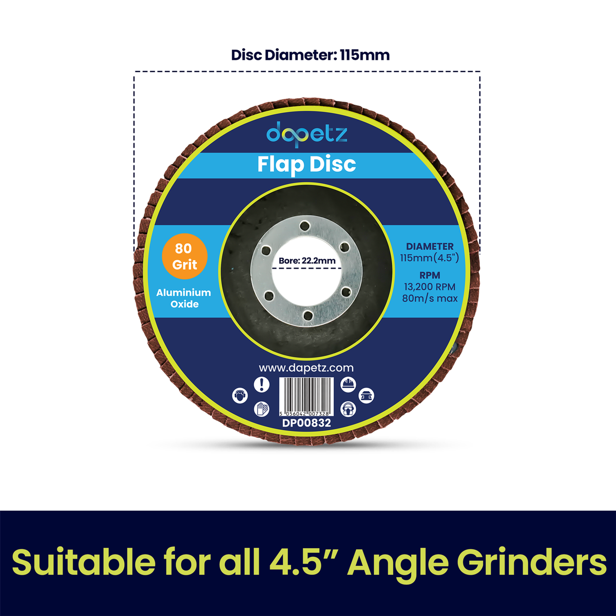 Flap Discs 115mm 4.5 Inch Sanding Discs 60 Grit Gr... – Grandado