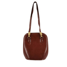 Vintage Brown Leather Sasha 1996 Bag With Gold Brass Horsehead Hardware