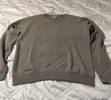 Hanes Originals Fleece Garment Dyed Pullover Crewneck Sweatshirt M Concrete Gray