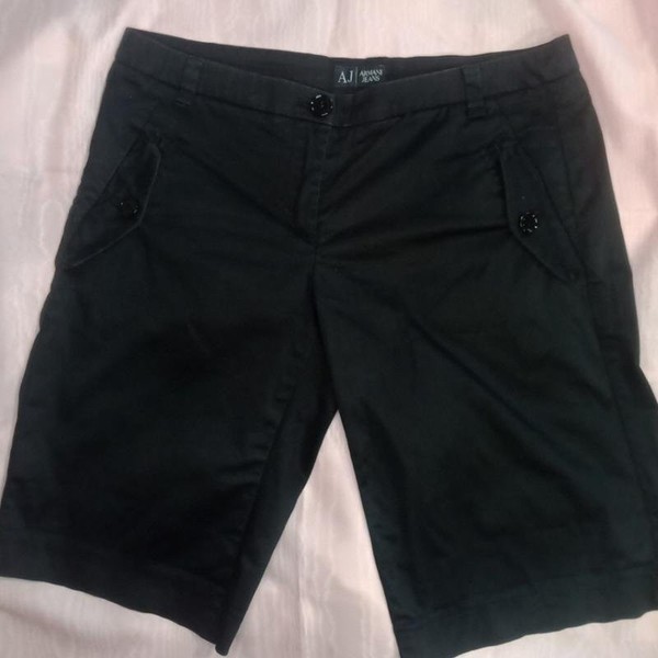 Men Armani Jeans Shorts Black Cotton 42