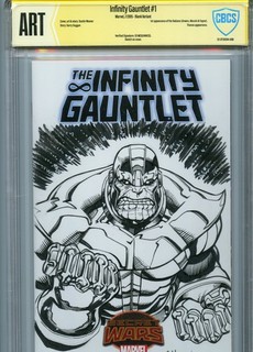 Infinity Guantlet #1 Thanos Original Sketch by Ed McGuinness CBCS ART Graded