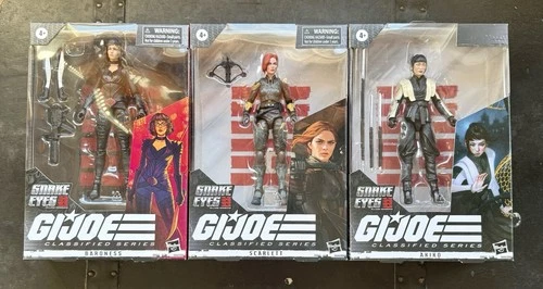 G.I. Joe Classified Lot of 3 Snake Eyes #18 Akiko #19 Baroness #20 Scarlett NIB