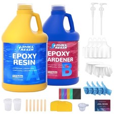 Epoxy Resin Kit 1 Gallon Crystal Clear, No Bubble  Not Yellowing Gallon for ...