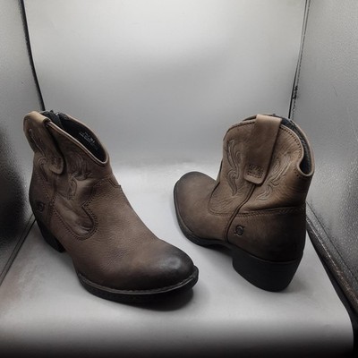 (取寄) ボーン レディース インディ Born women Indi Brown Cognac Born Ankle Boots Shoes Womens Size 7.5M Brown Leather Embroidered