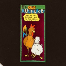 Funny Vintage Envelope Size Anniversary Card 9-1/4" x 4" Made In USA Hinz