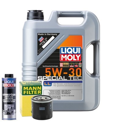 Motoröl 5W30 LIQUI MOLY Leichtlauf Special Tec Ll 5L +MANN Ölfilter +Spülung