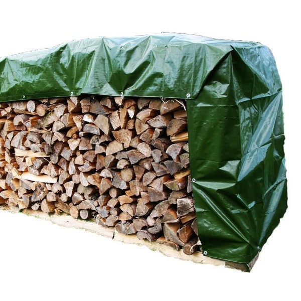 Holzabdeckplane Schutzplane Gewebeplane 1,5M X 5M Brennholz GrüN Abdeckplane Neu-image