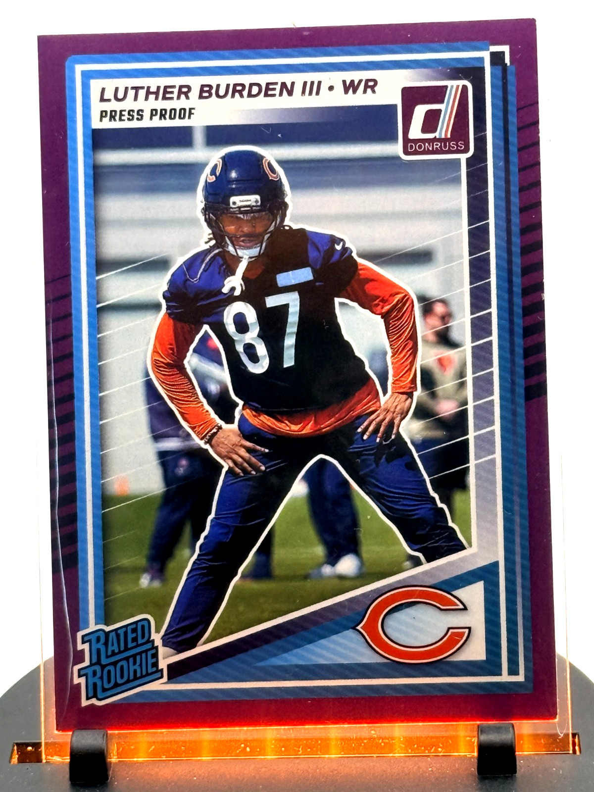 2025 Panini Donruss - Rated Rookie Luther Burden #395 Purple Press Proof (RC)