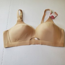 Cacique Bra 44C Beige Lightly Lined No Wire Wireless Comfort Bliss Stretch NWT