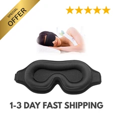 3D Silk Sleep Eye Mask – Soft Padded, Light-Blocking Blindfold for Travel & Rest