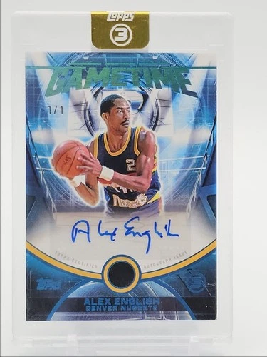 ALEX ENGLISH 2025-26 TOPPS 3 GAMETIME PLATINUM NUGGETS AUTO 1/1 Q5033