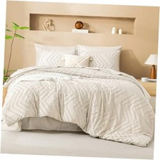 King Size Comforter Set with Sheets - 7 Pieces Bed in a King 104"x90" Beige