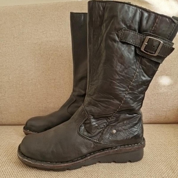 Women Camel Active Boots Black Leather 39
