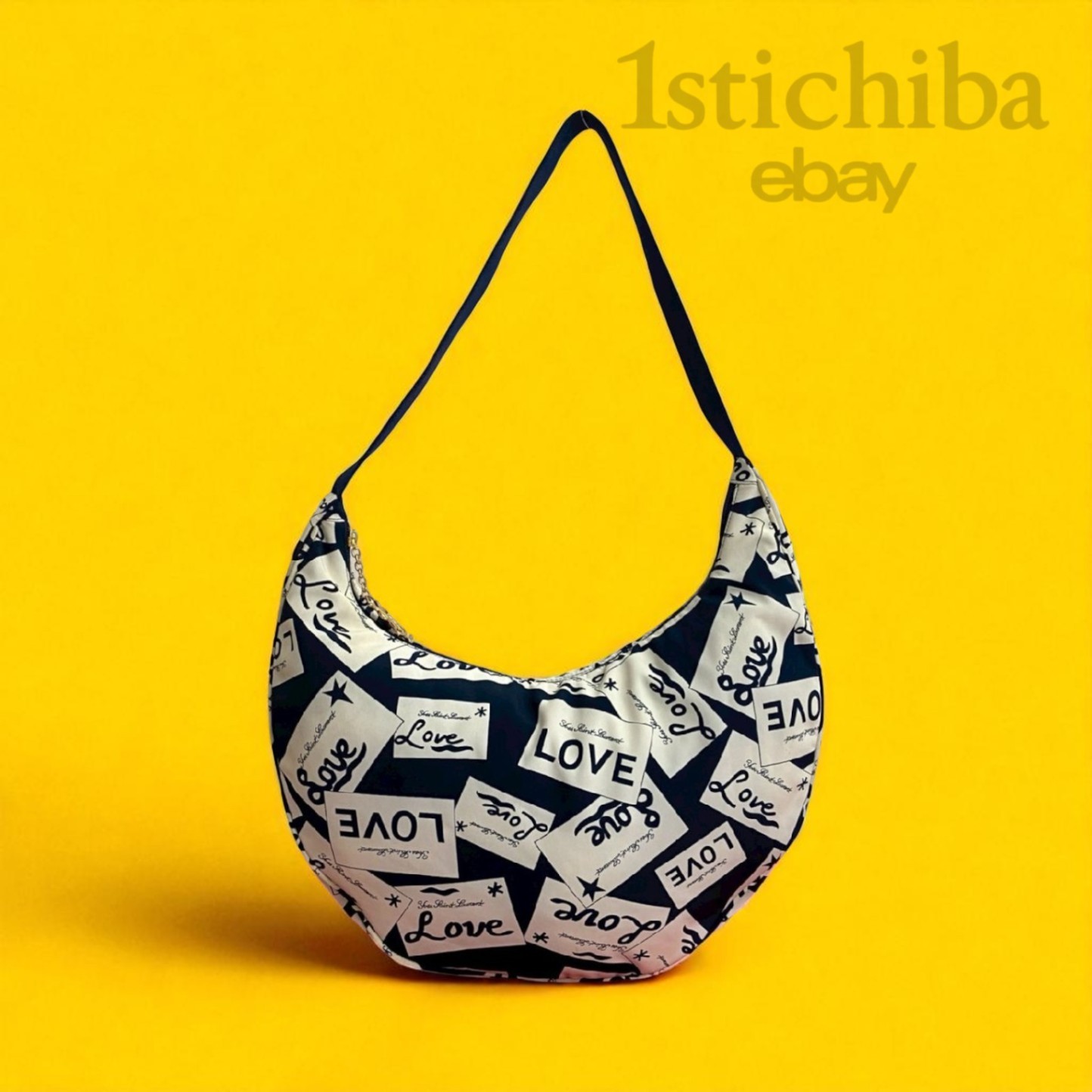 Borsa Yves Saint Laurent vintage in nylon con logo all over + accessori in metallo usata