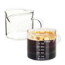 Double Spouts Measuring Triple Pitcher Clear Milk Cup 75ML Espresso Shot Glasses