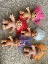 Vintage Troll Dolls Bundle (5) 3 Russ And 2 Other, No Clothes