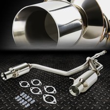 For 03-06 Hyundai Tiburon 2.0l Dual 4 Rolled Muffler Tip Catback Exhaust System For 03-06 Hyundai Tiburon 2.0l Dual 4 Rolled Muffler Tip Catback Exhaust System