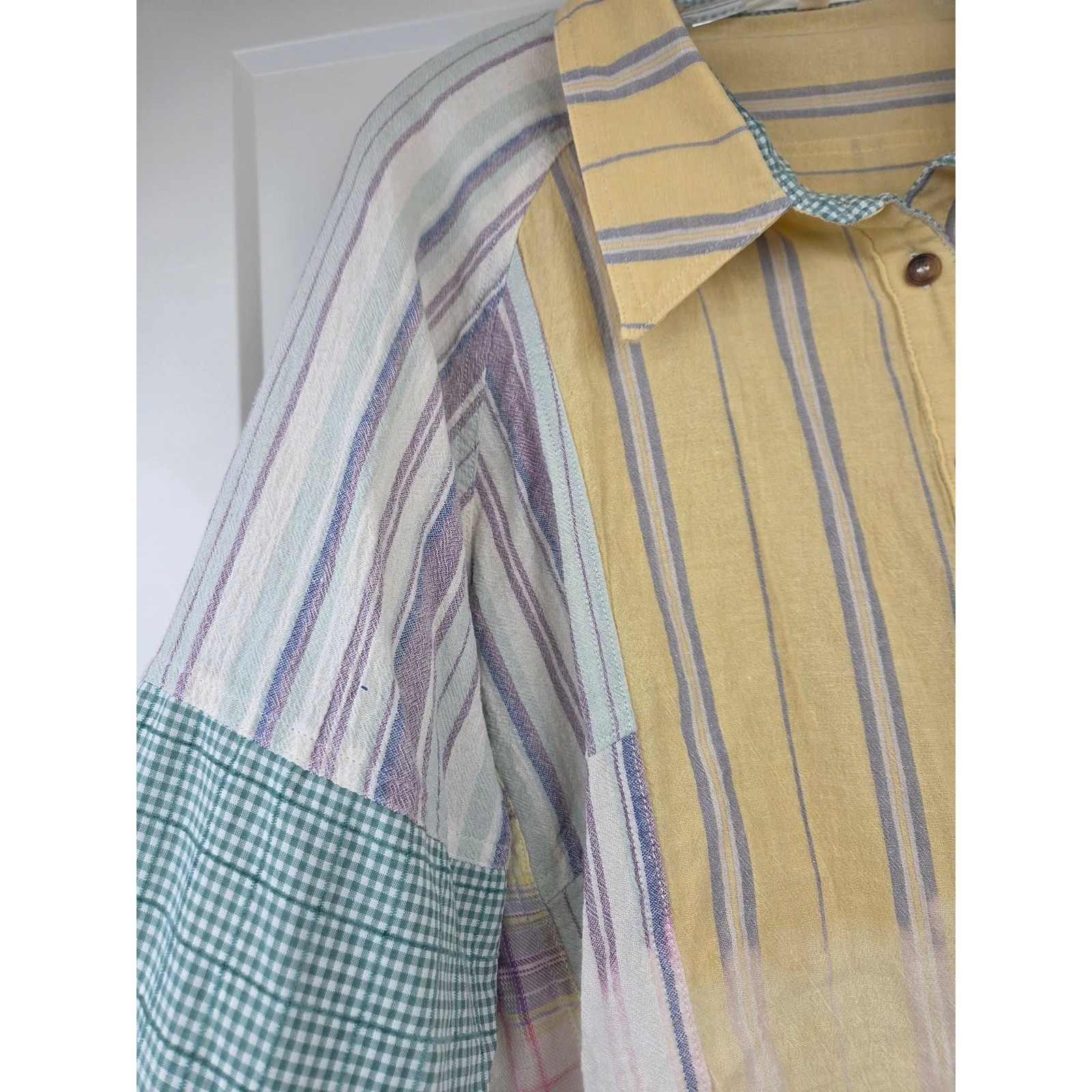 Oli & Hali Patchwork Striped Button Down Shirt Wo… - image 6