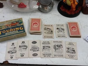Antique 1926 Parker Brothers Touring Automobile Card Game W/Box & instructions