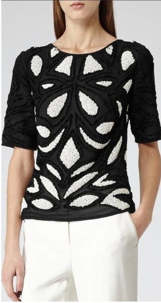 Women Reiss Shirt Black Polyester 46