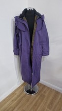 Jack Murphy Purple Long Raincoat UK 12 Waterproof Hooded Tartan Lined Caped