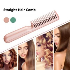 2 In 1 Wireless Straight Hair Comb Portable USB Charging Negative -Ion Smoothing