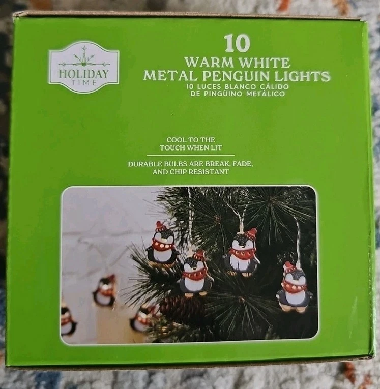 Luces de Papá Noel de metal blanco cálido de 10 unidades Holiday Time de 5,5 pies de longitud Foto 4 de 4
